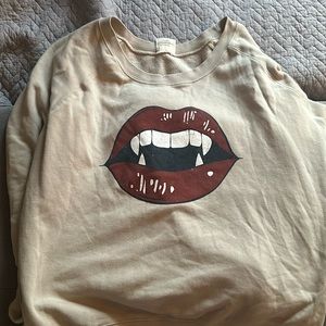 Living Fully Co. by Mallory Ervin size 3Xl -Vampire fangs in Taupe